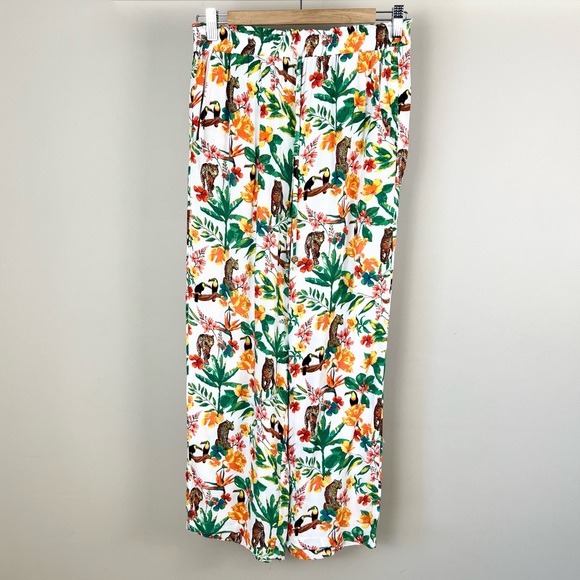 Jane & Delancey Tropical Print Wide Leg Palazzo Pants - Picture 2 of 12